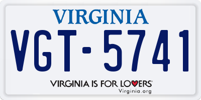 VA license plate VGT5741