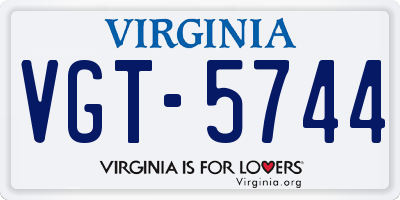 VA license plate VGT5744