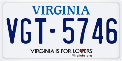 VA license plate VGT5746