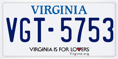 VA license plate VGT5753