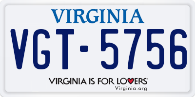 VA license plate VGT5756
