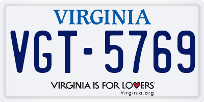 VA license plate VGT5769
