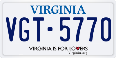 VA license plate VGT5770