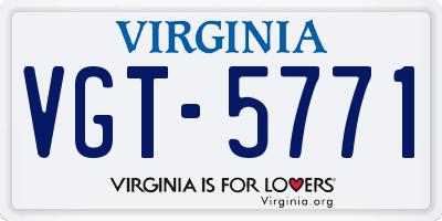 VA license plate VGT5771