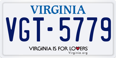 VA license plate VGT5779