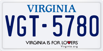 VA license plate VGT5780