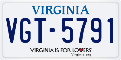 VA license plate VGT5791