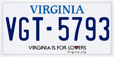 VA license plate VGT5793