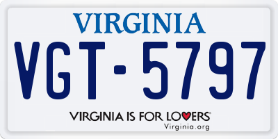 VA license plate VGT5797