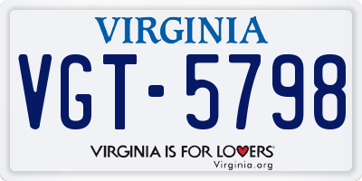 VA license plate VGT5798