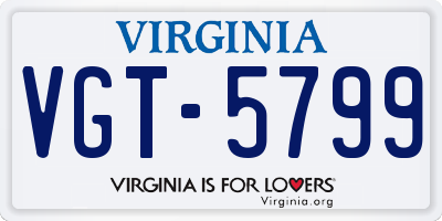 VA license plate VGT5799