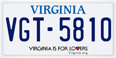 VA license plate VGT5810