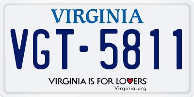 VA license plate VGT5811