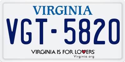 VA license plate VGT5820