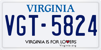 VA license plate VGT5824