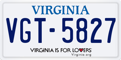VA license plate VGT5827