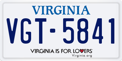 VA license plate VGT5841