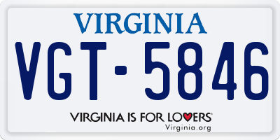 VA license plate VGT5846