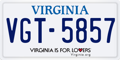 VA license plate VGT5857