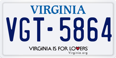 VA license plate VGT5864