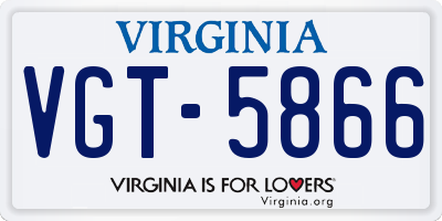 VA license plate VGT5866