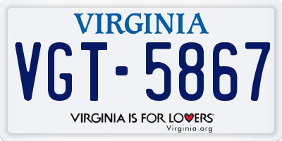 VA license plate VGT5867