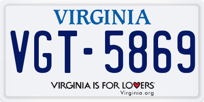VA license plate VGT5869
