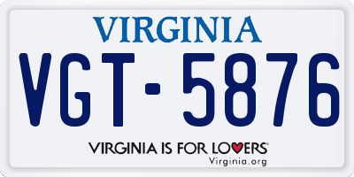 VA license plate VGT5876