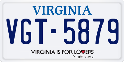 VA license plate VGT5879