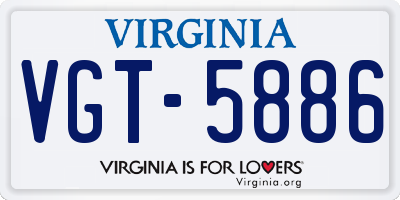 VA license plate VGT5886