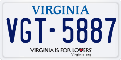 VA license plate VGT5887