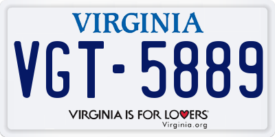 VA license plate VGT5889