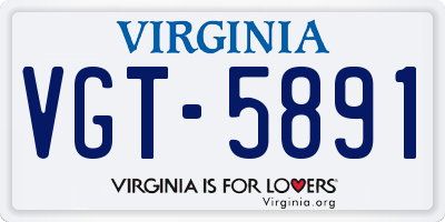 VA license plate VGT5891