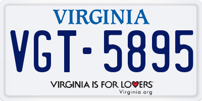 VA license plate VGT5895