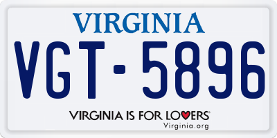 VA license plate VGT5896