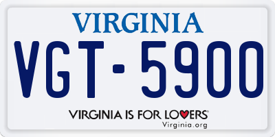 VA license plate VGT5900