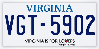 VA license plate VGT5902