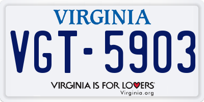 VA license plate VGT5903