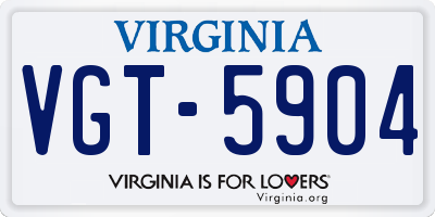 VA license plate VGT5904