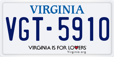VA license plate VGT5910