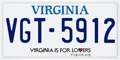 VA license plate VGT5912