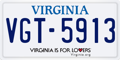 VA license plate VGT5913