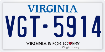 VA license plate VGT5914