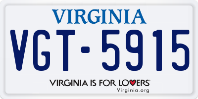 VA license plate VGT5915