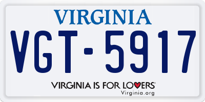 VA license plate VGT5917