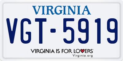 VA license plate VGT5919