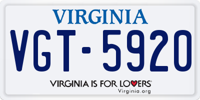 VA license plate VGT5920