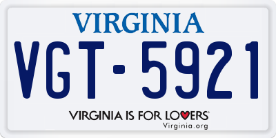 VA license plate VGT5921