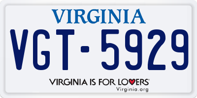 VA license plate VGT5929