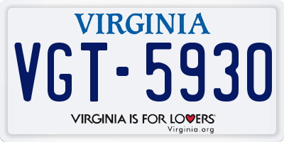 VA license plate VGT5930